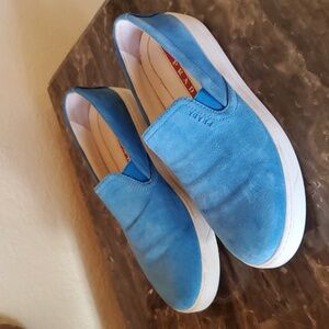 Prada suede sky blue shoes